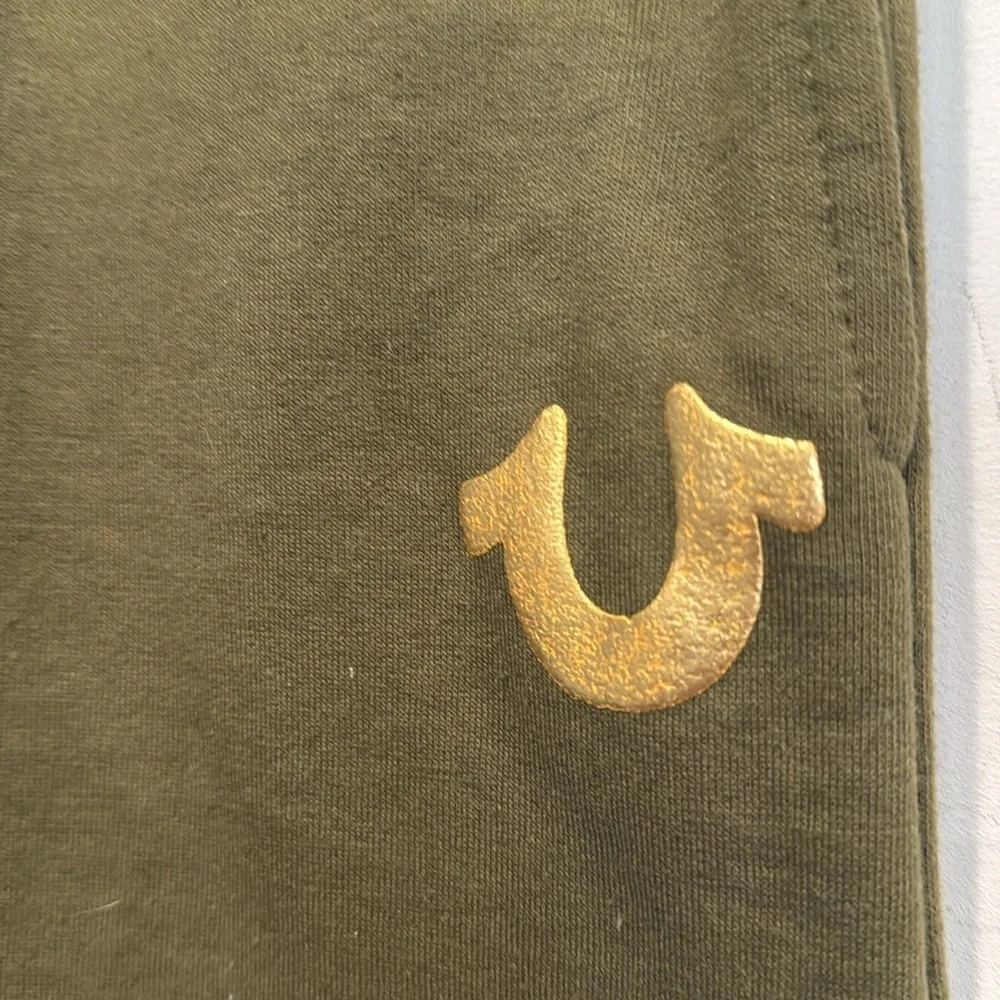 True Religion Logo Branded Joggers.  OD Green.